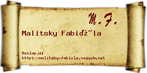 Malitsky Fabióla névjegykártya